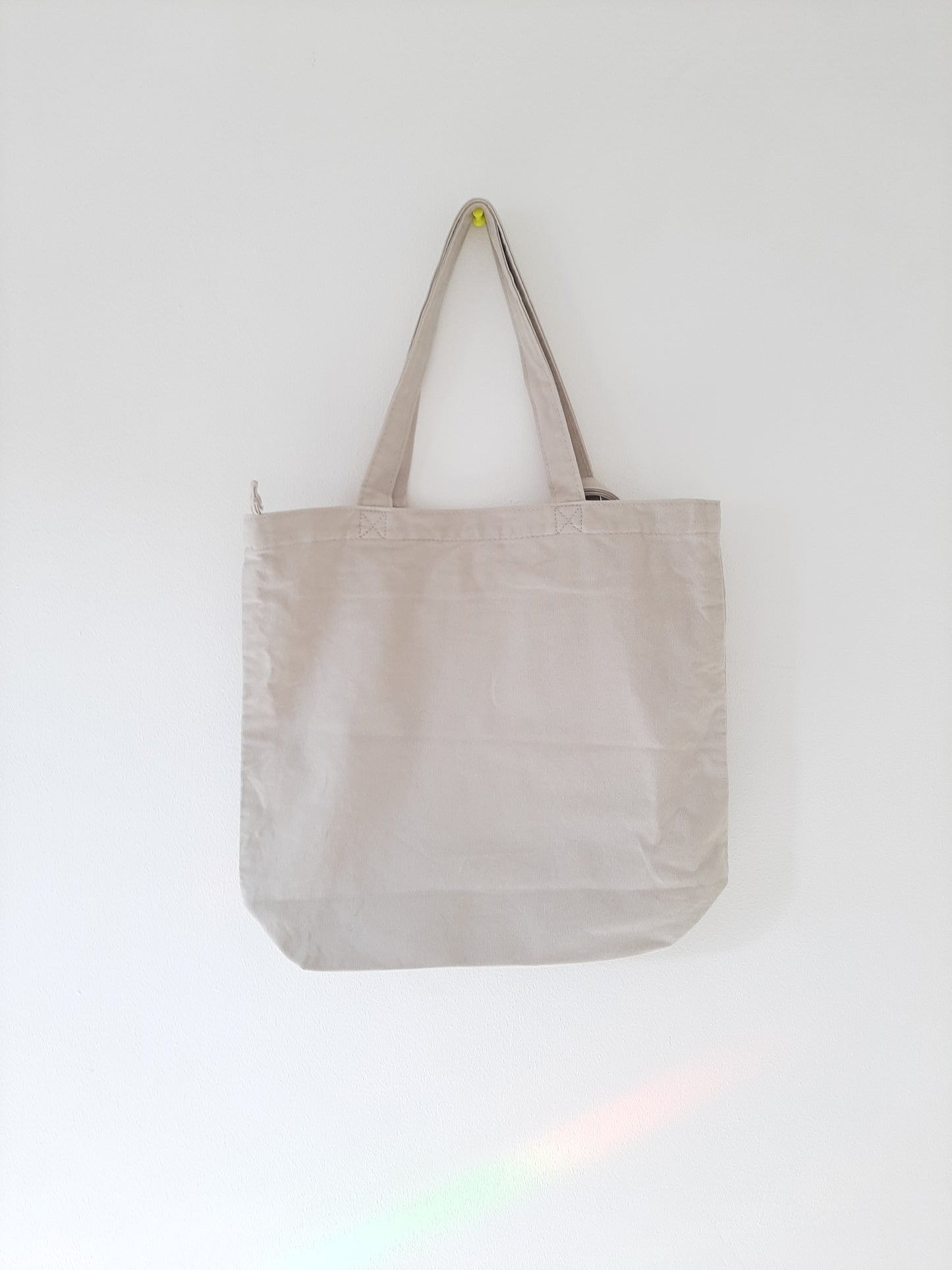 Tote bag beige imprimé chat noir et blanc + mini sac