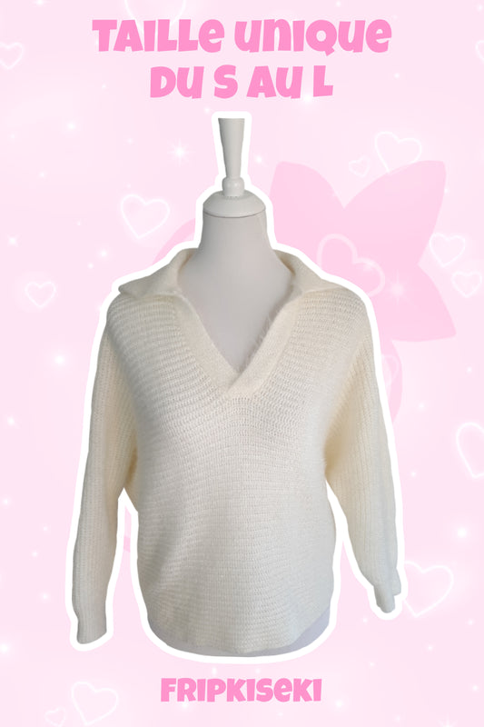 Pull en maille blanc