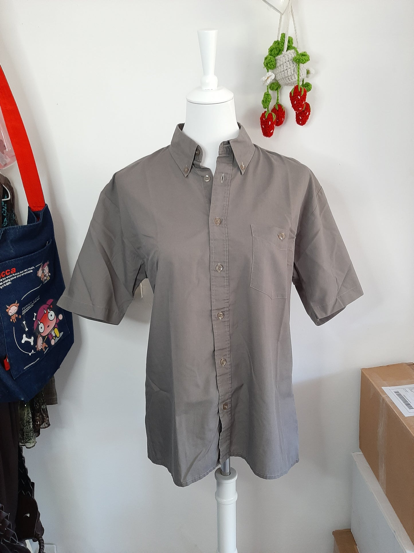 Chemise manche courte marron