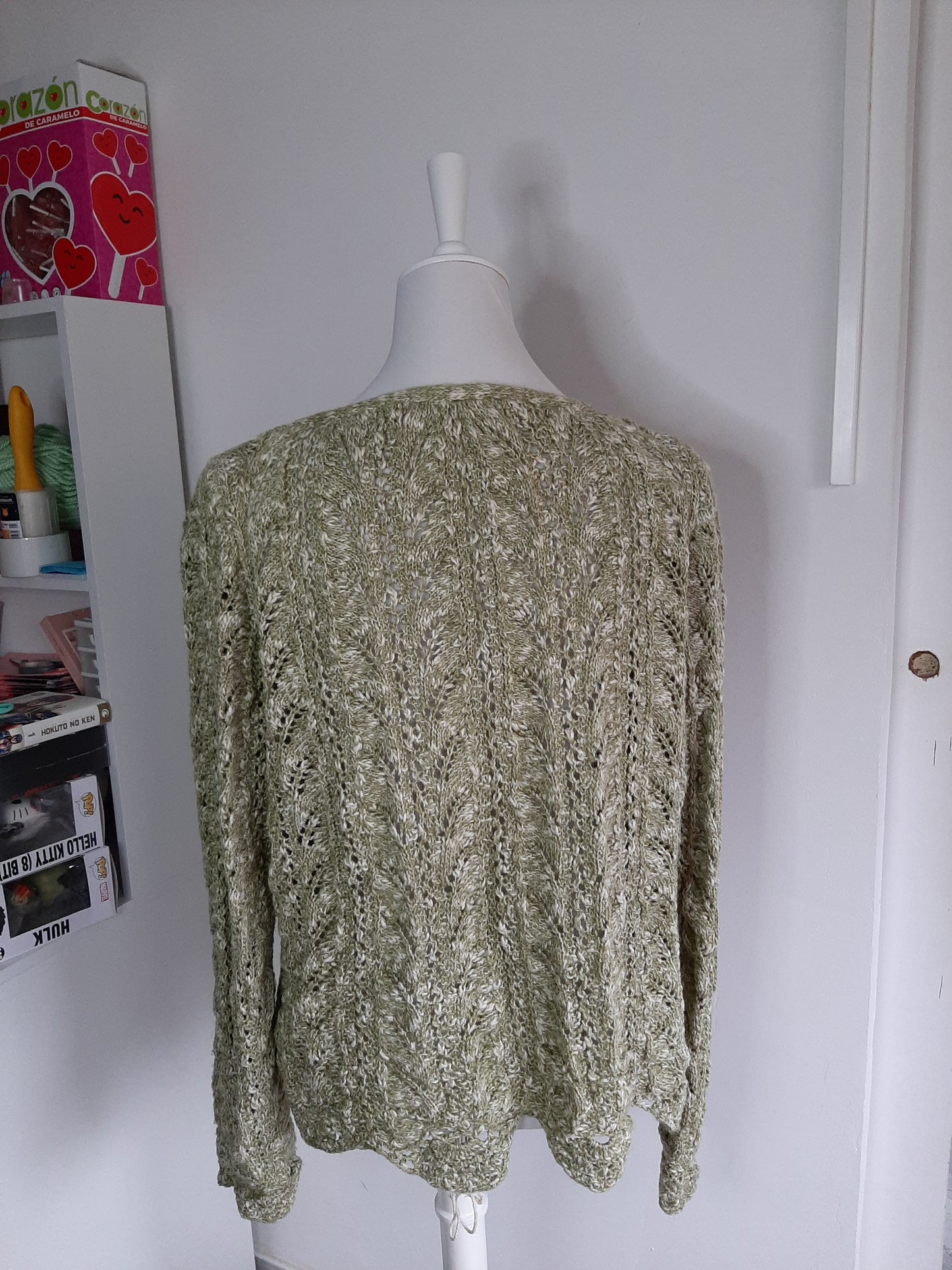 Cardigan en tricot vert