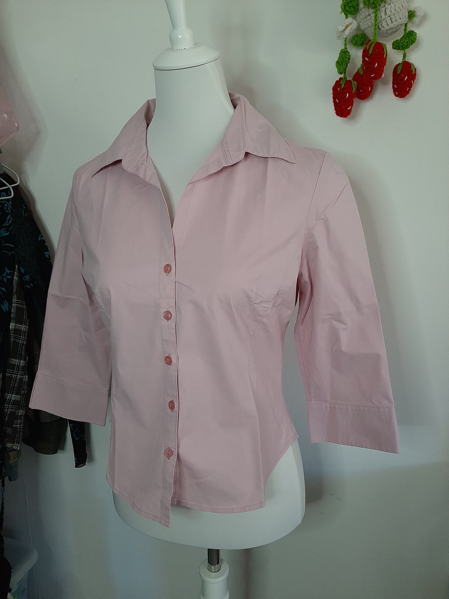 Chemise rose manche mi-longue