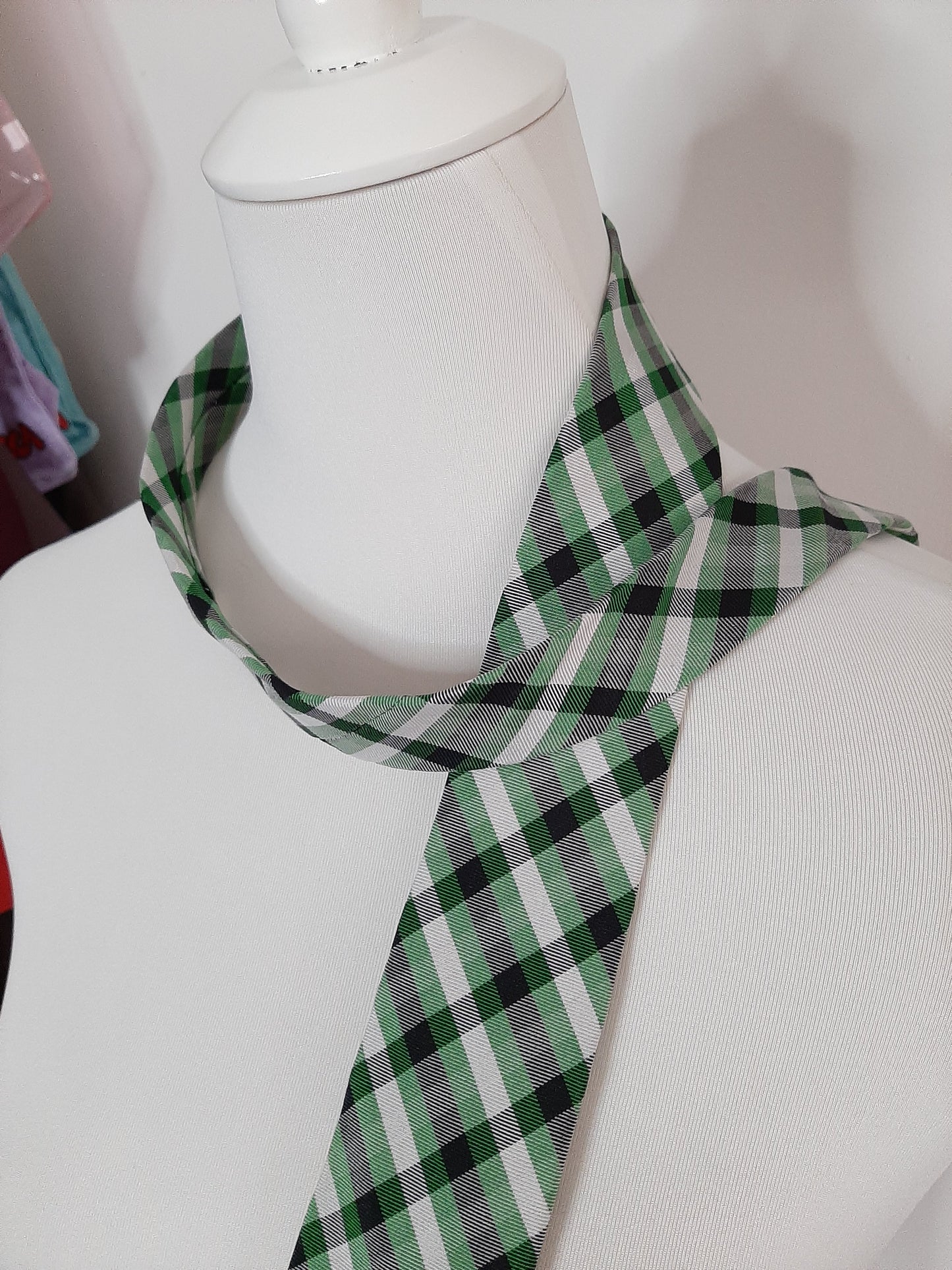 Cravate tartans vert et noir