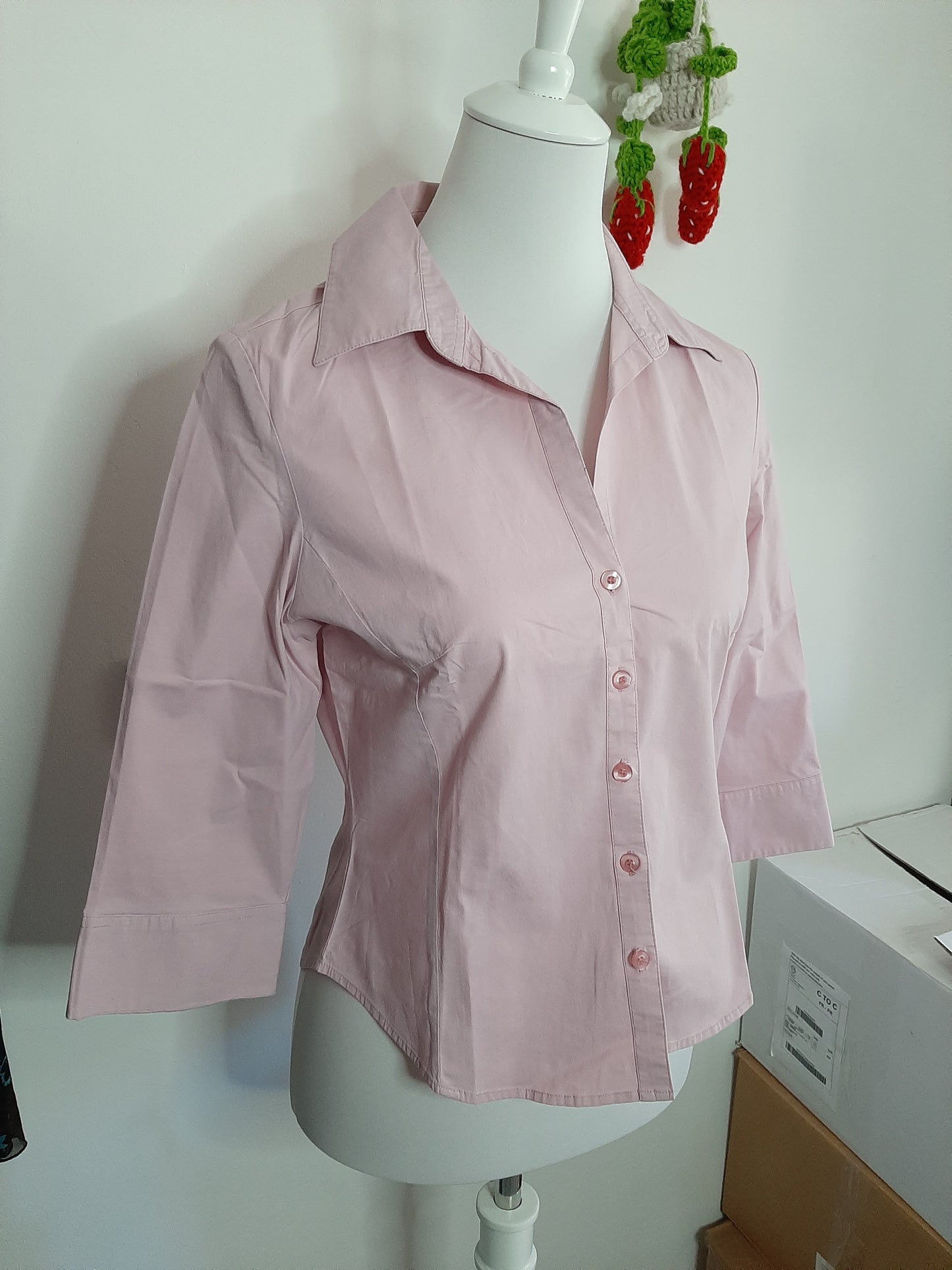 Chemise rose manche mi-longue