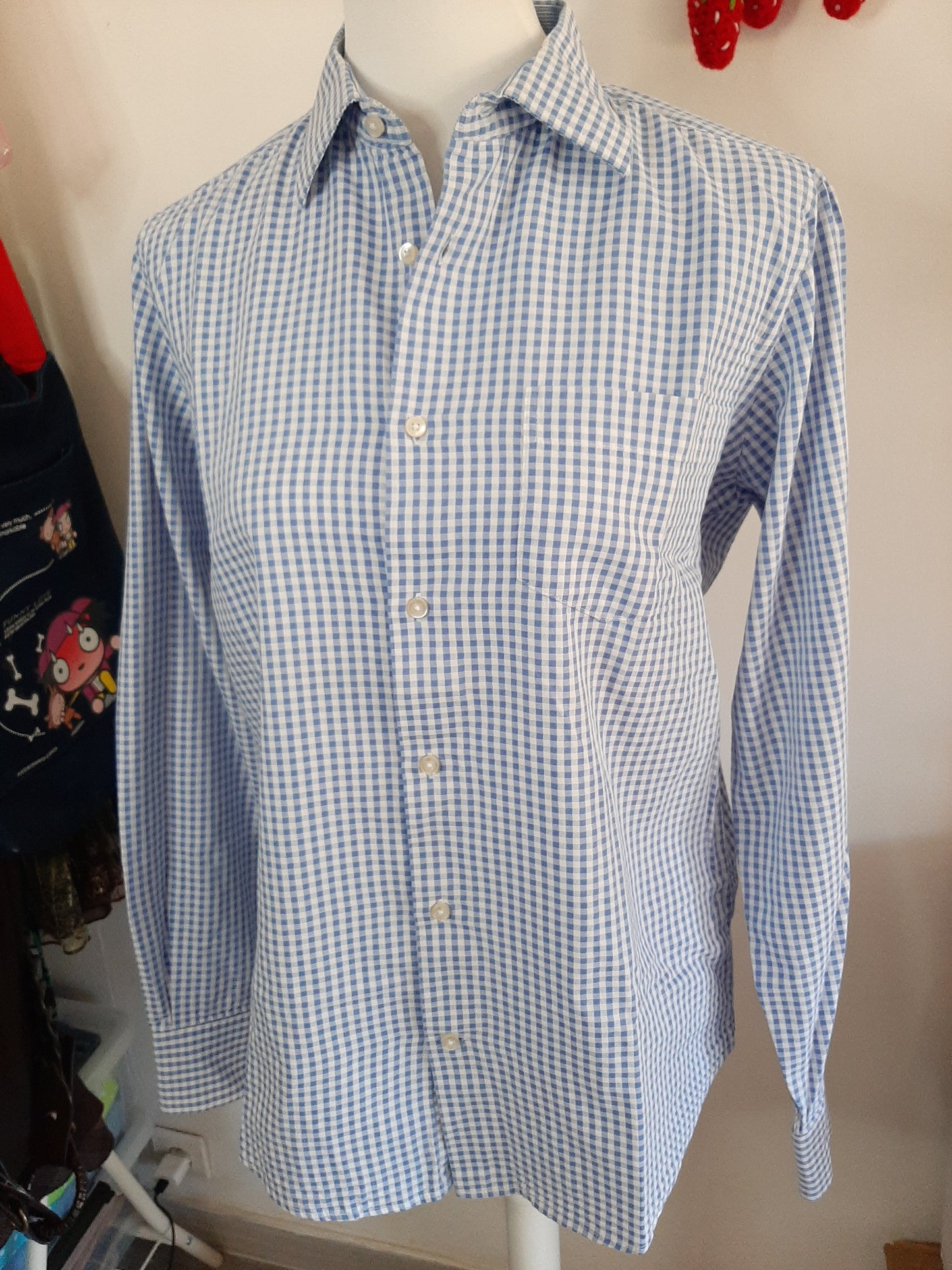 Chemise à carreaux bleu