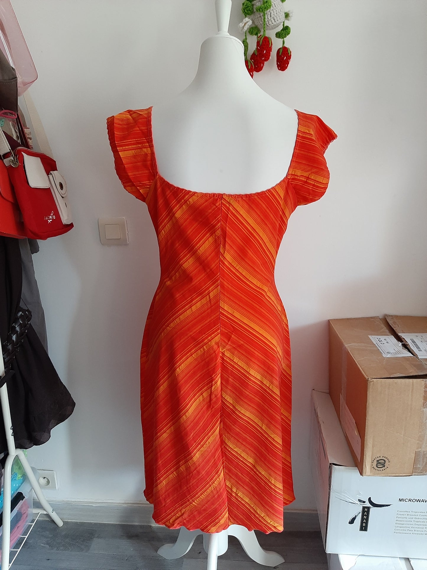 Robe à rayure orange