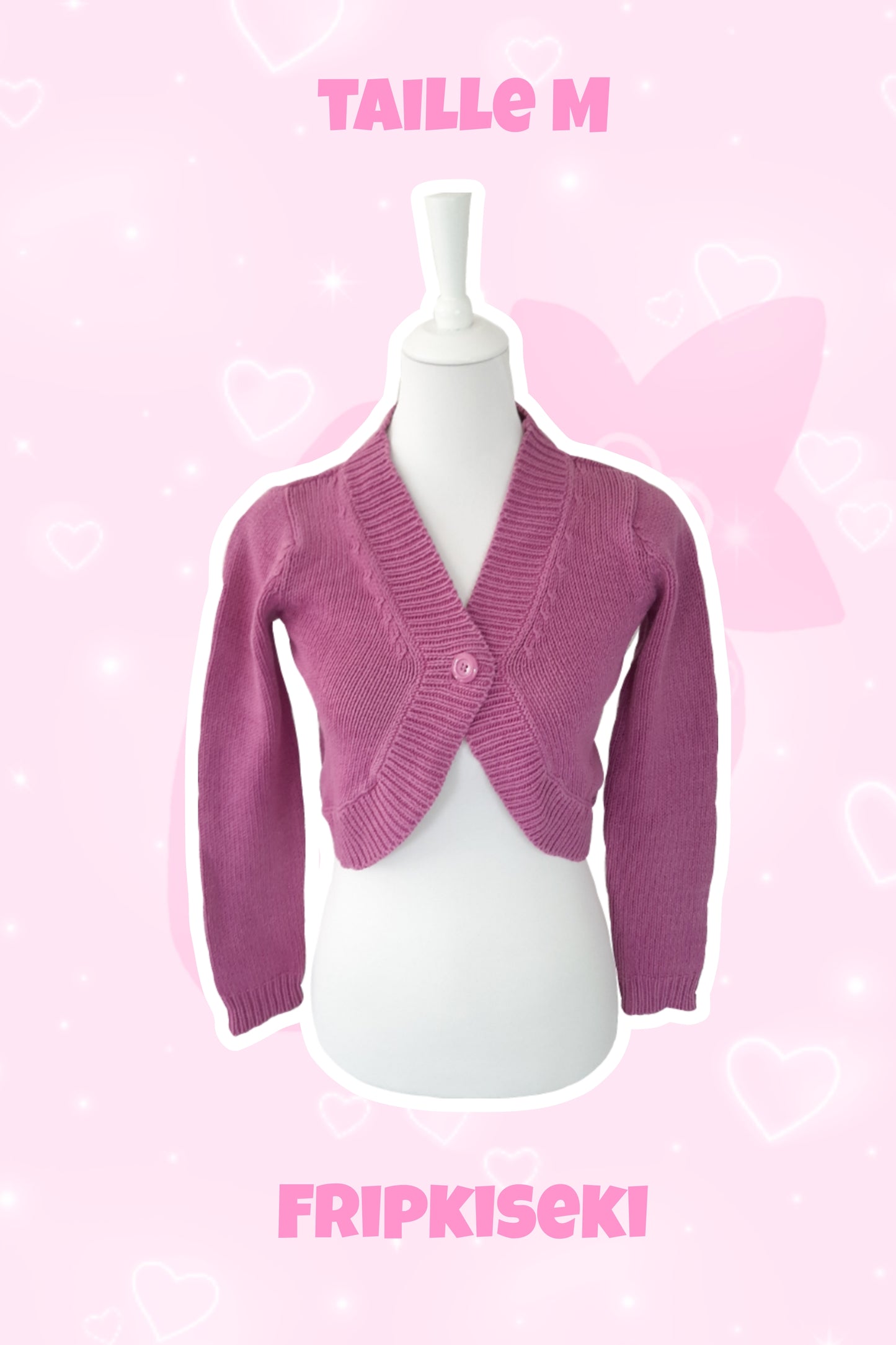 Cardigan magenta avec son boutons