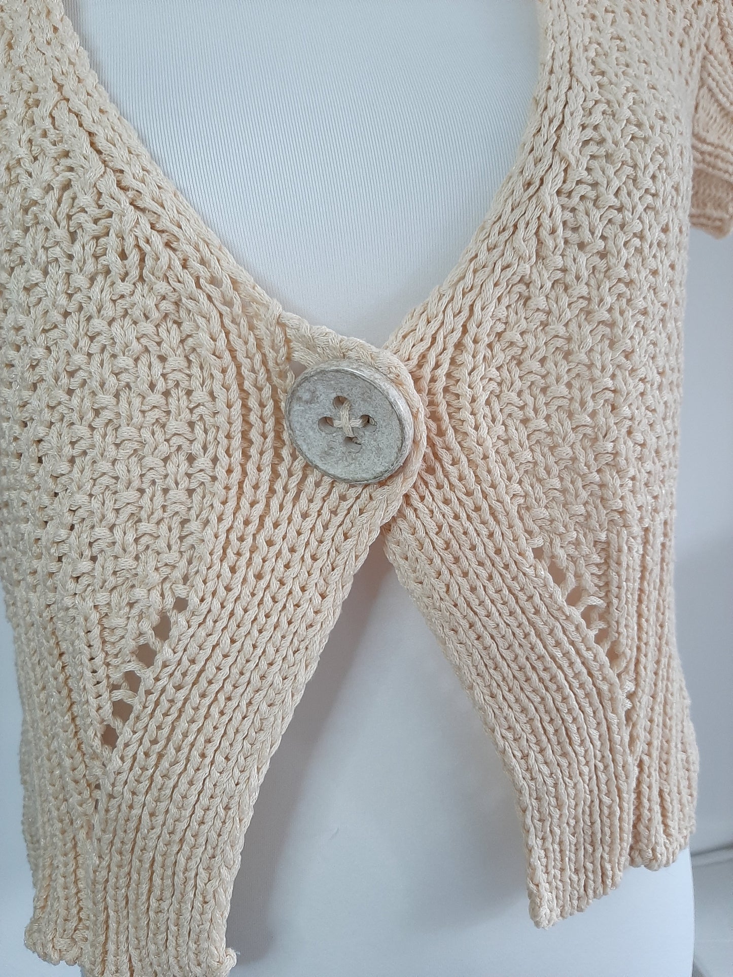 Gilet en tricot manche courte beige