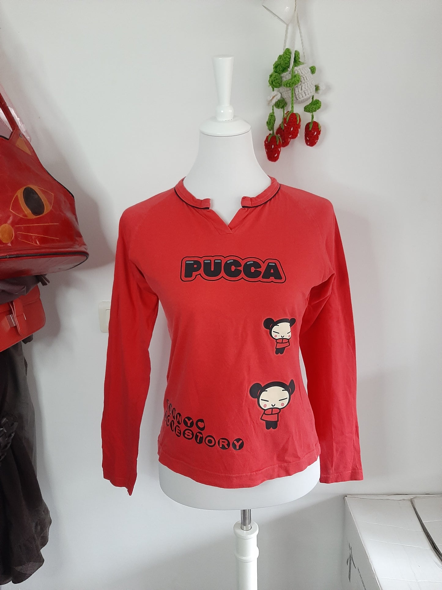 Top manche longue rouge Pucca