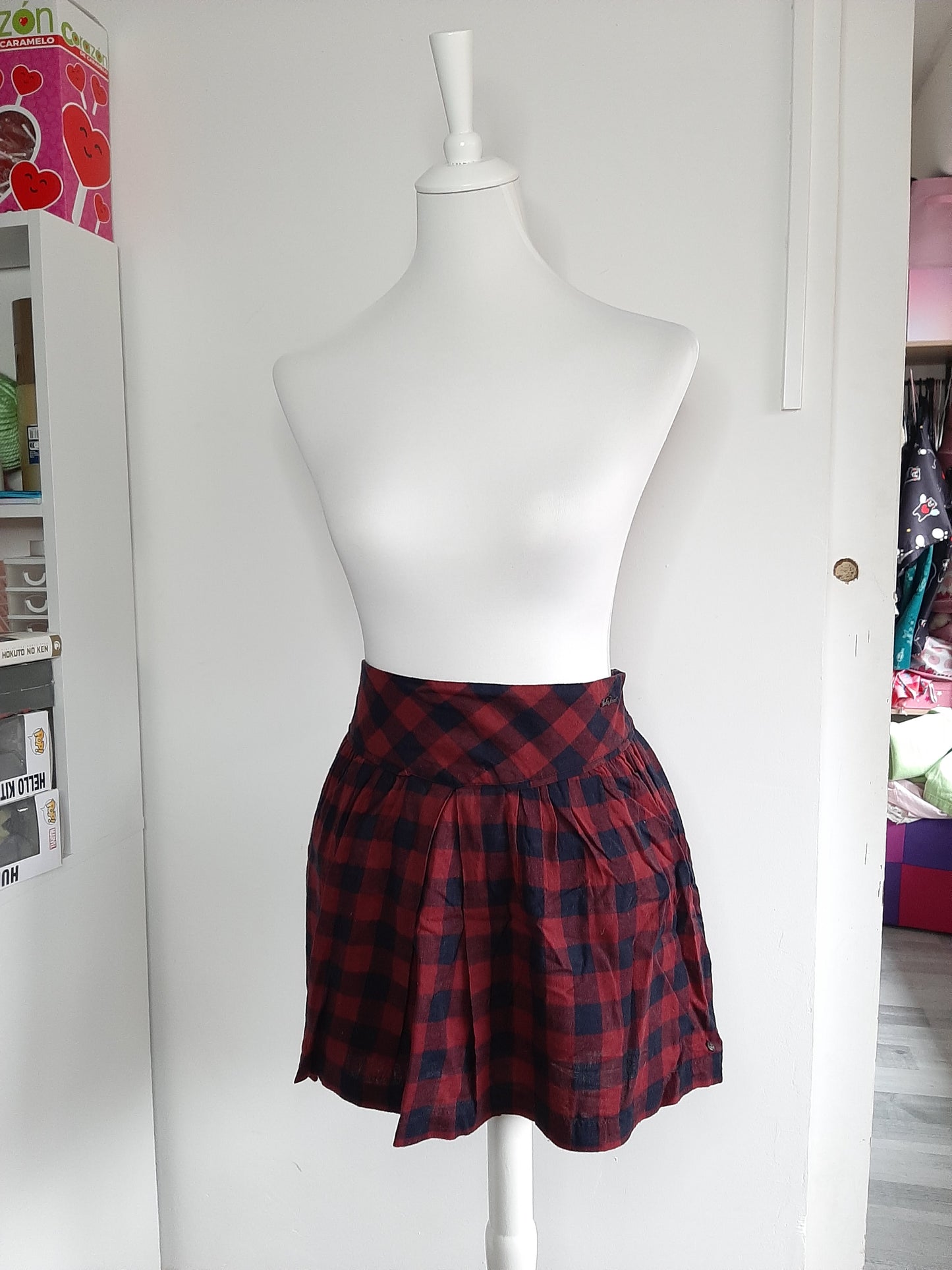 Jupe tartans rouge et noir