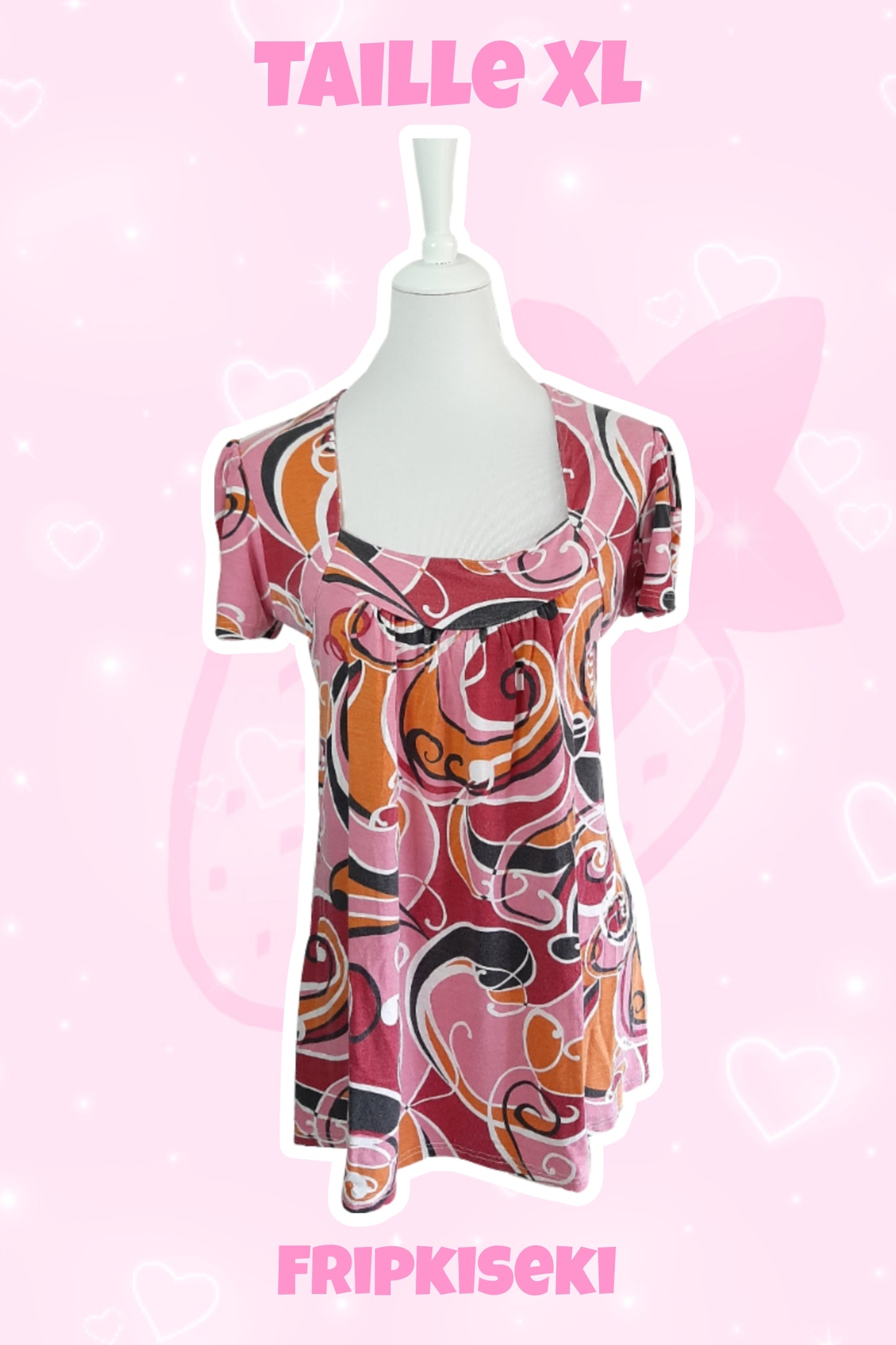 Top rose et orange style 70s