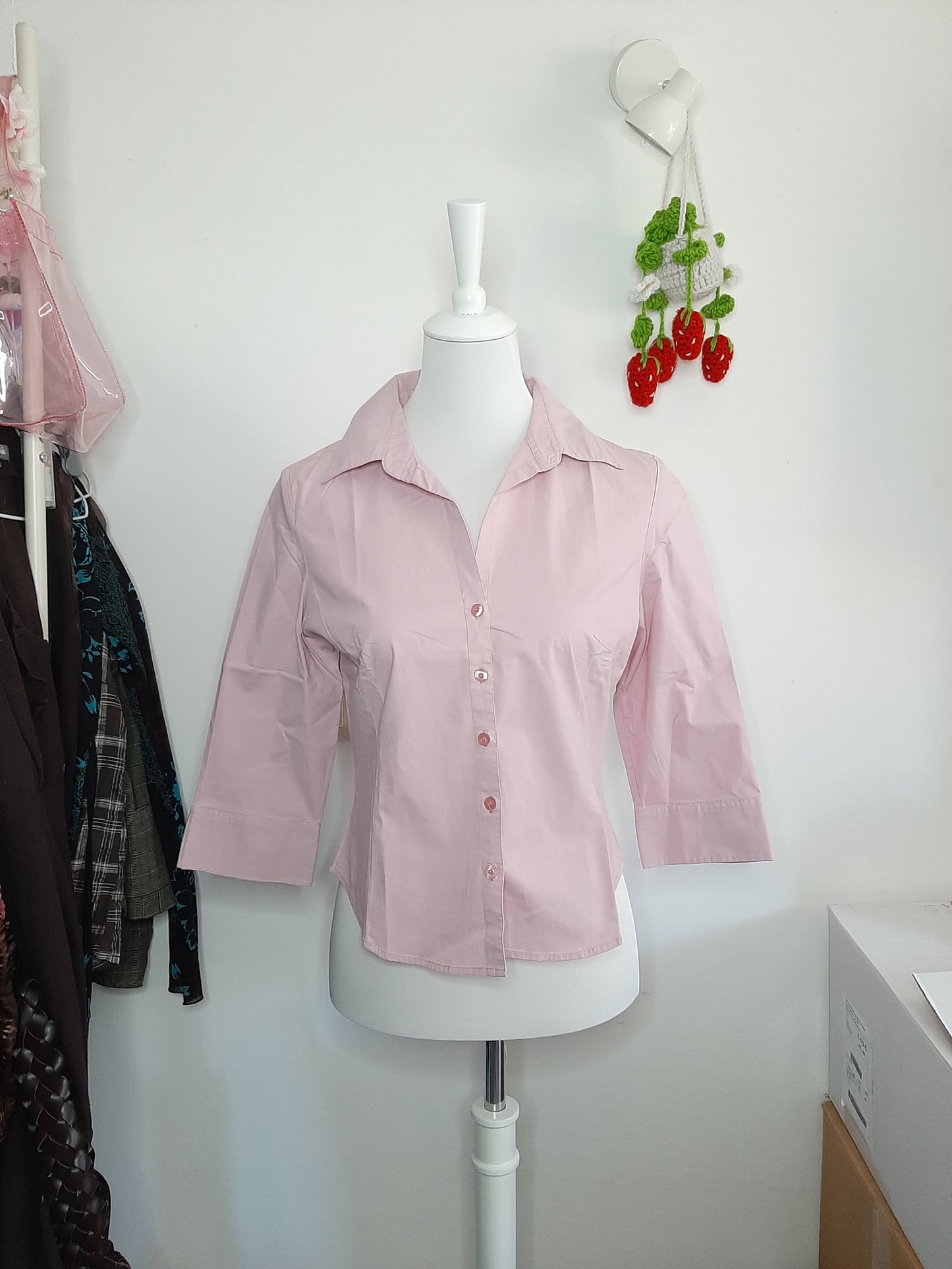 Chemise rose manche mi-longue