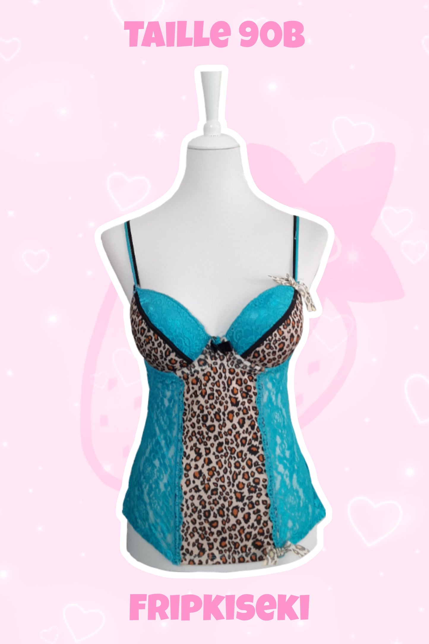 Corset turquoise et léopard