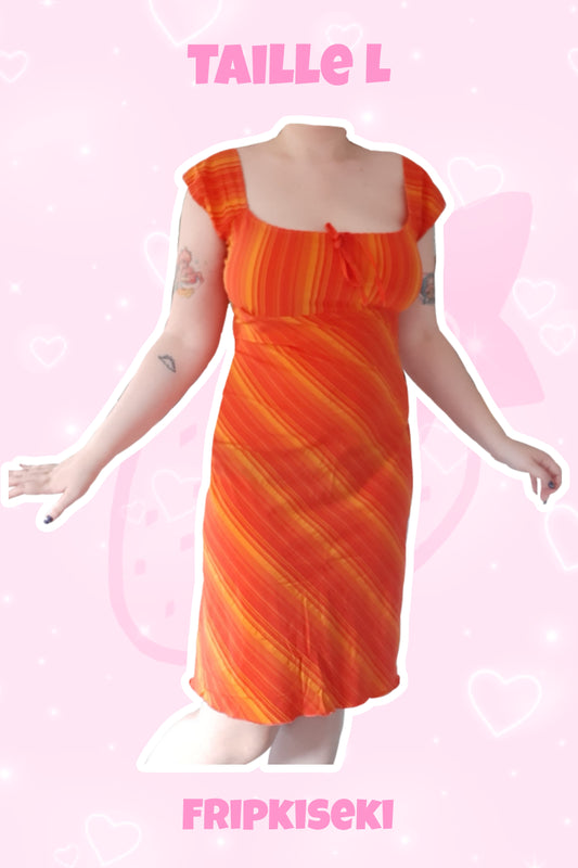 Robe à rayure orange