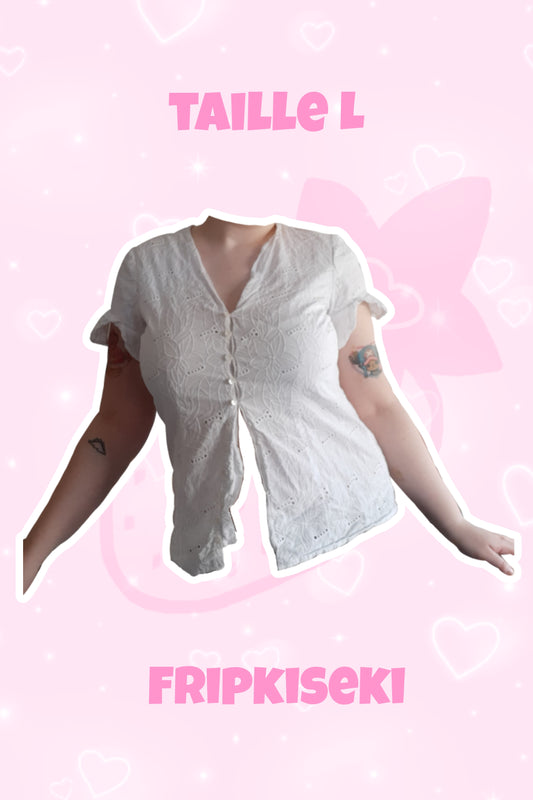 Chemise Manche courte blanche avec broderie