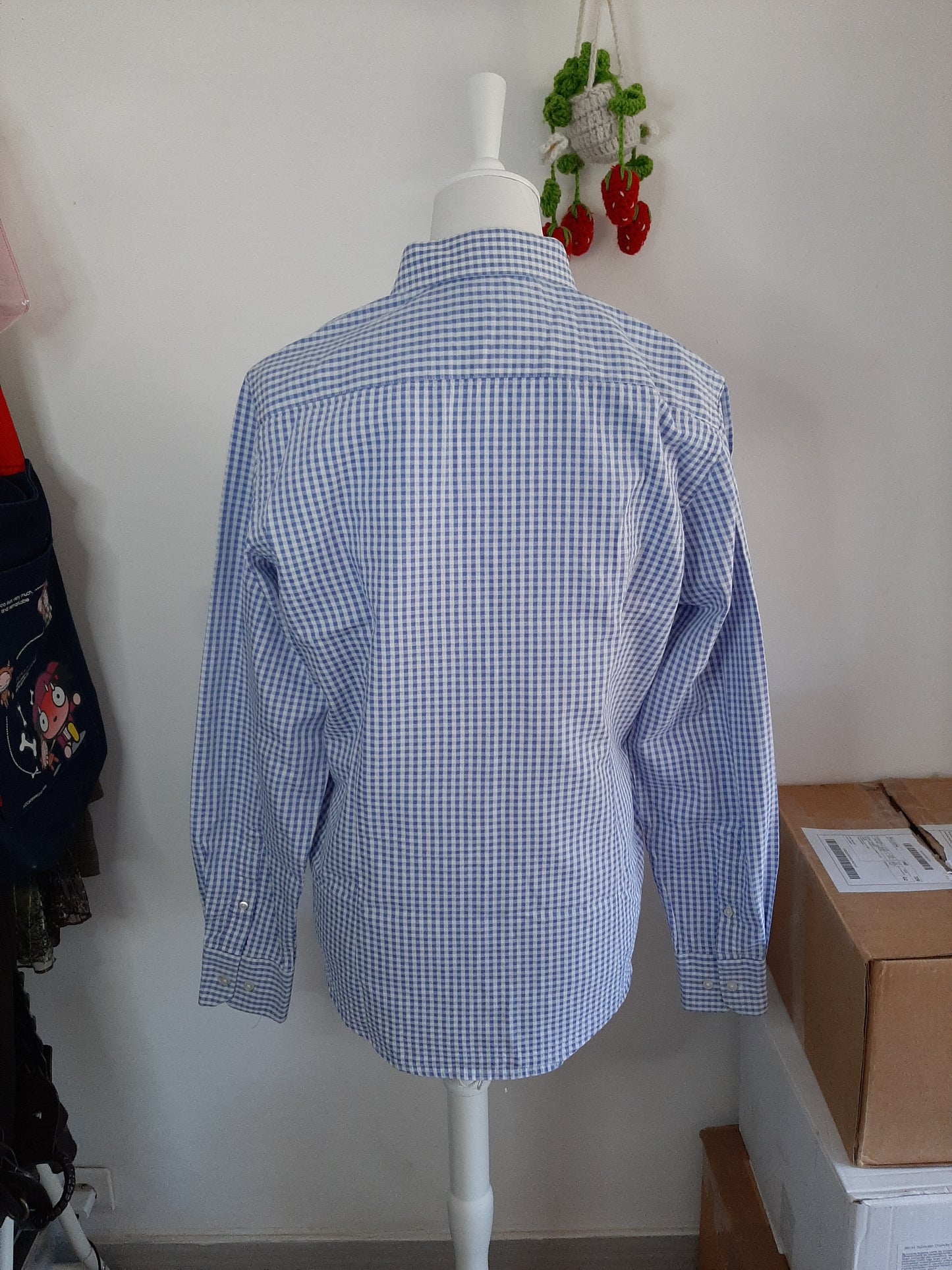 Chemise à carreaux bleu