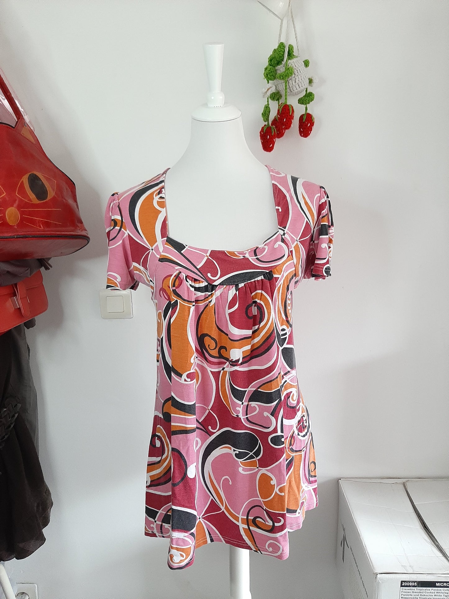 Top rose et orange style 70s