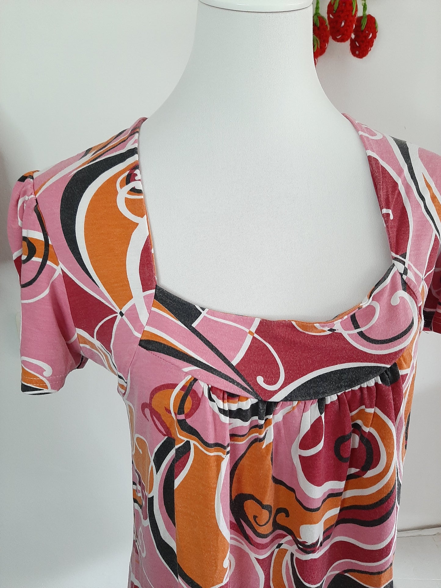 Top rose et orange style 70s