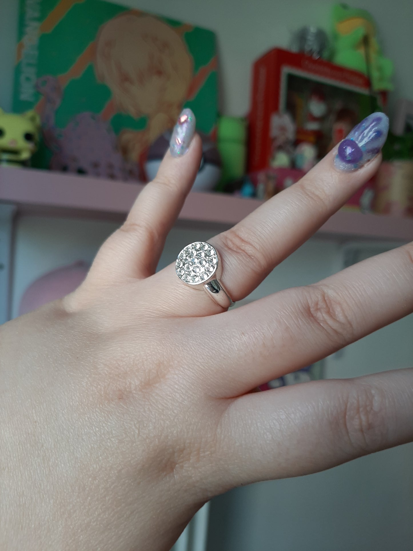 Bague argenté avec strass