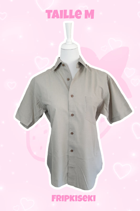 Chemise manche courte beige