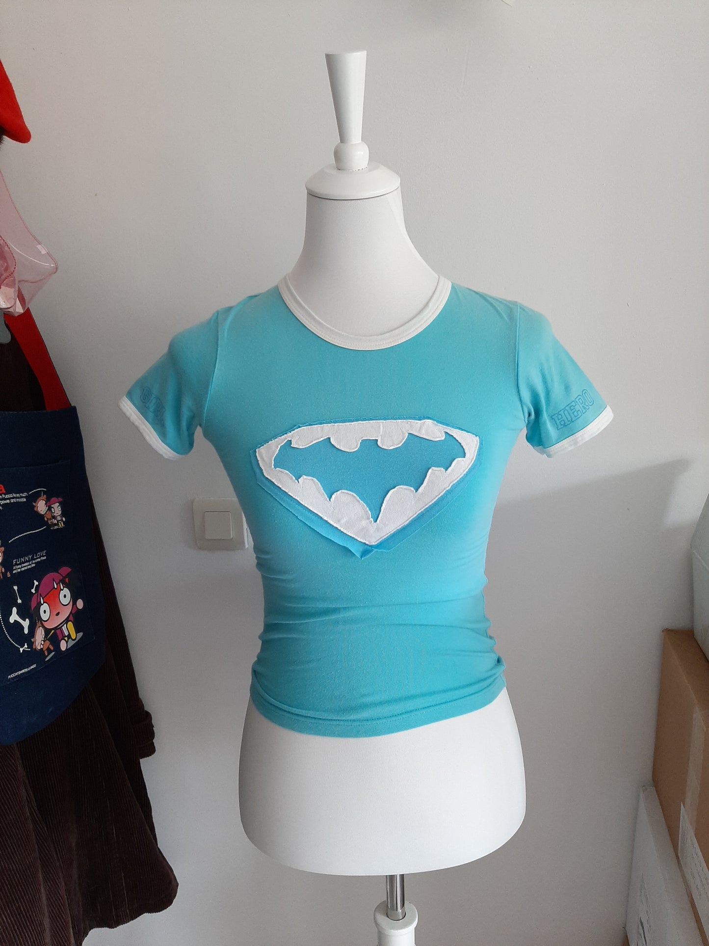 Tshirt bleu motif batman