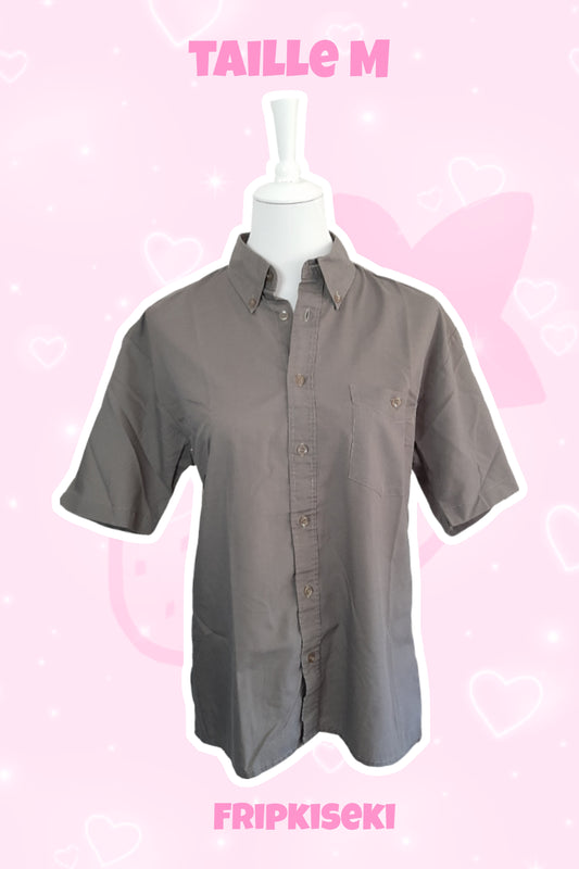 Chemise manche courte marron