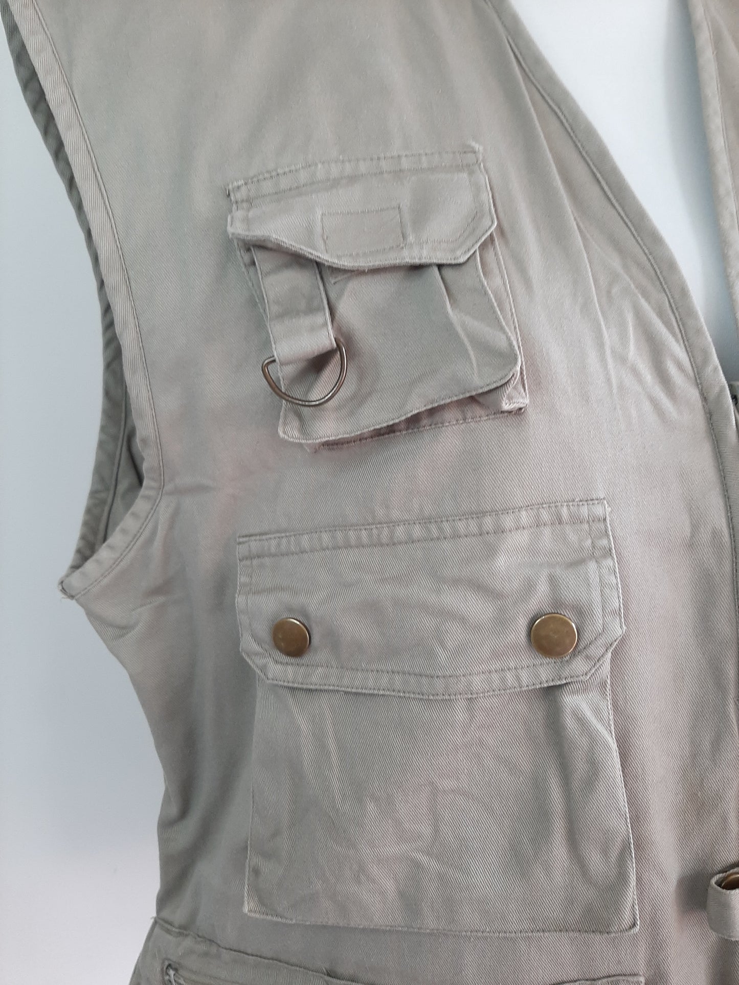 Veste sans manche beige multipoches