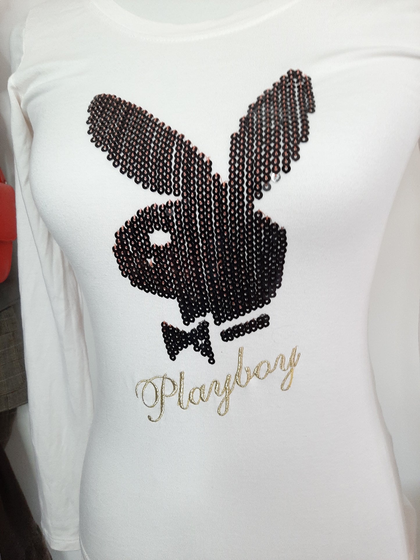 Top manche longue blanc Playboy