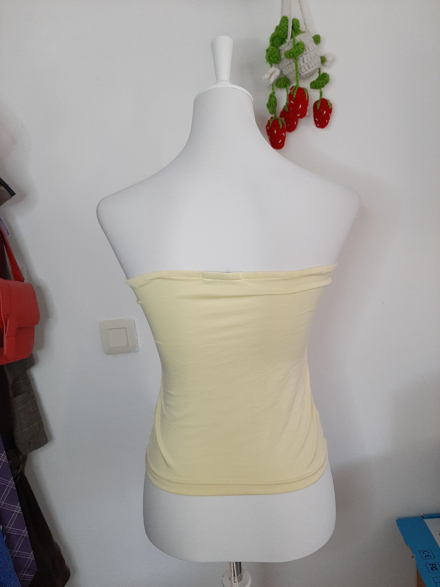 Top bandeau jaune imprimé tortue