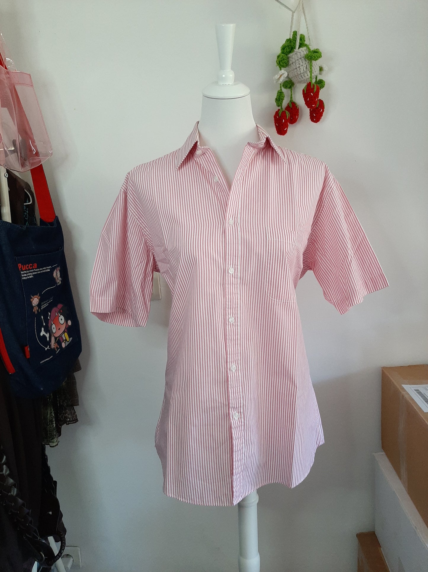 Chemise à rayure rose