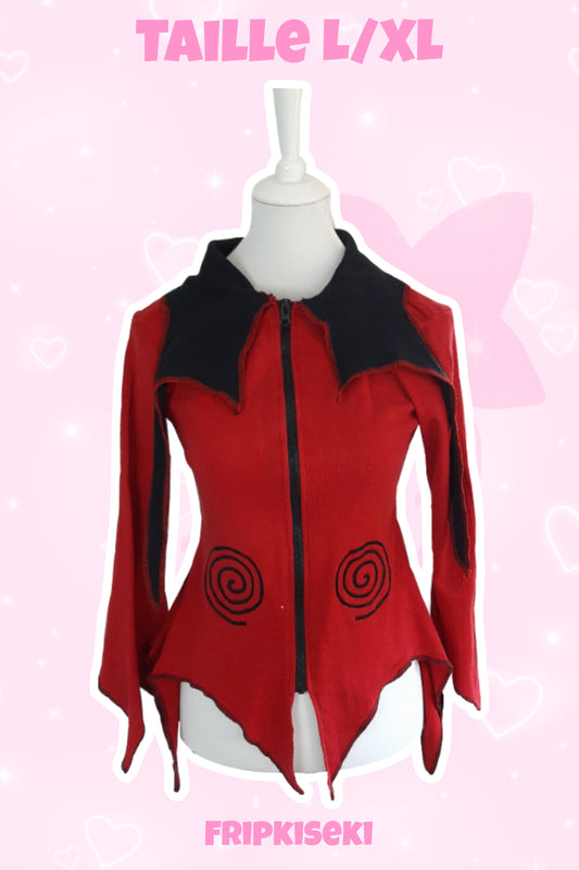 Sweat rouge et noir style diable