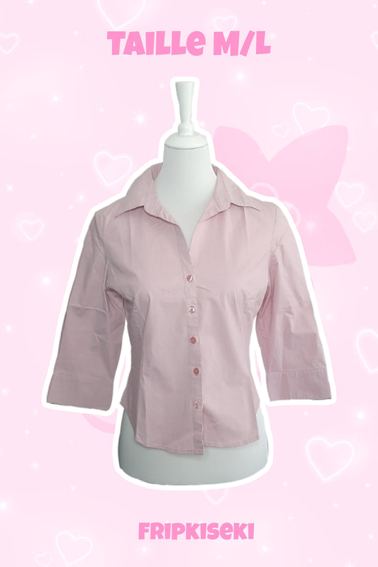 Chemise rose manche mi-longue